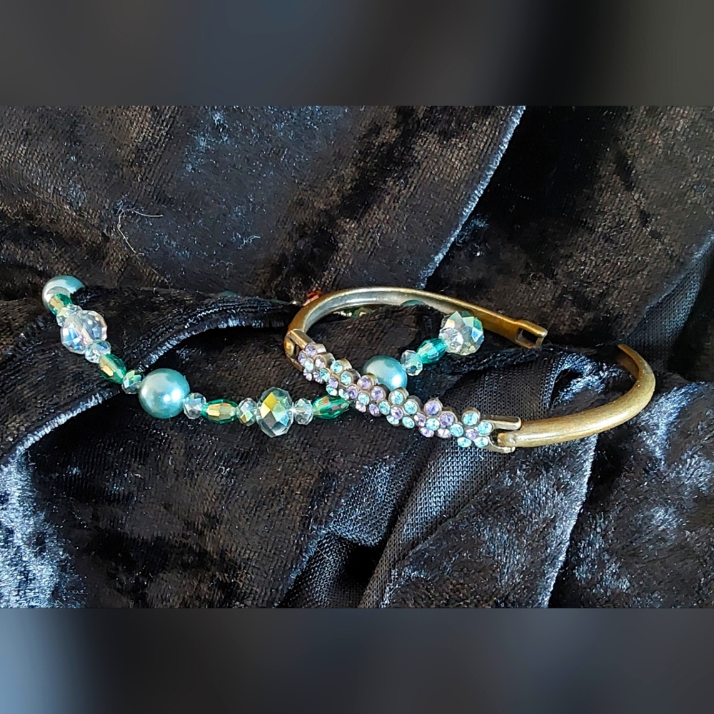 2 VINTAGE 1928 CRYSTAL BRACELETS